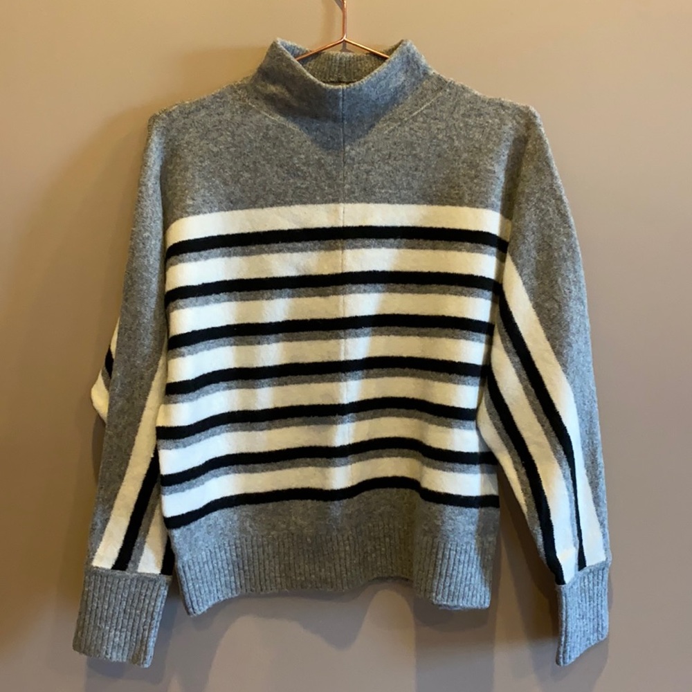 NWOT Loft Striped Mockneck Sweater